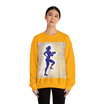 boostlete-iron-intent-scene-lunge-neon-line-art-0392 — Unisex Heavy Blend Crewneck (G18000)