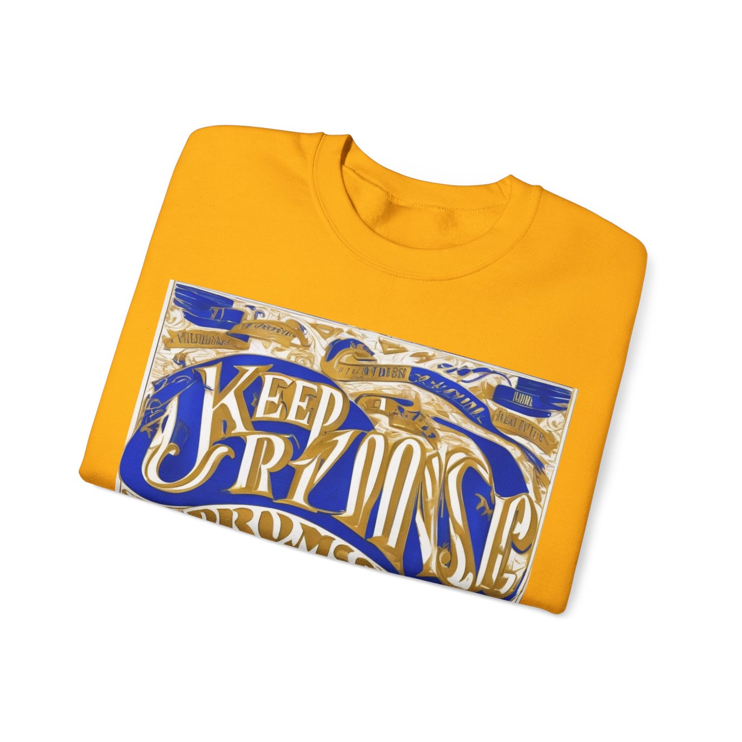 boostlete-am-crew-type-keep-the-promise-split-engraved-0101 — Unisex Heavy Blend Crewneck Sweatshirt (Gildan)