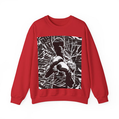 boostlete-boost-mode-scene-boxer-glitch-paper-0084 — Unisex Heavy Blend Crewneck Sweatshirt (Gildan)