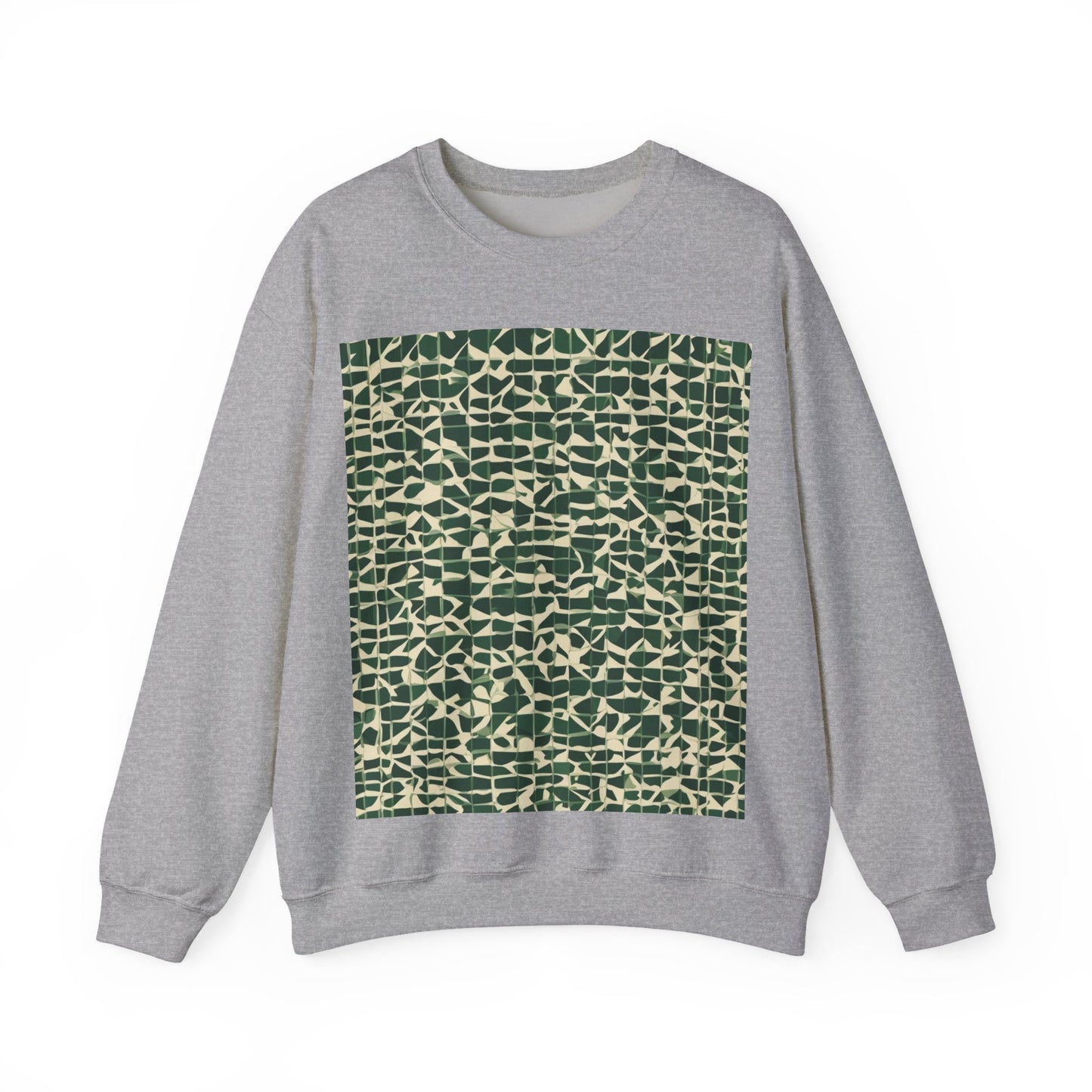 boostlete-iron-intent-pattern-plate-number-isometric-0099 — Unisex Heavy Blend Crewneck Sweatshirt (Gildan)