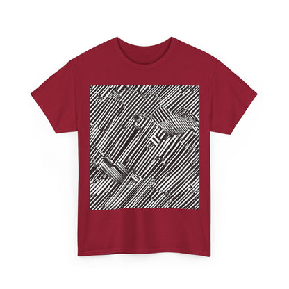 boostlete-mile-by-mile-pattern-barcode-monoline-0059 — Unisex Heavy Cotton Tee (Gildan 5000)
