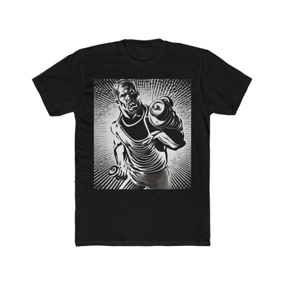 boostlete-pr-season-scene-lunge-halftone-engraved-0096 — Unisex Cotton Crew Tee (NL 3600)