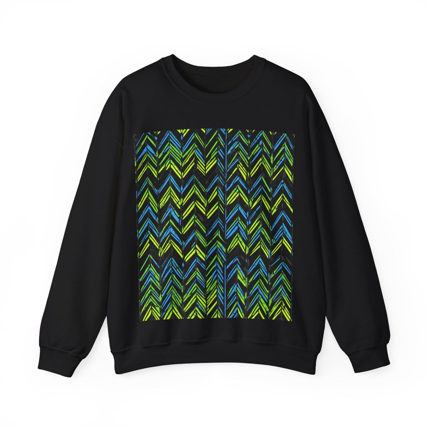 boostlete-mile-by-mile-pattern-chevron-monoline-0051 — Unisex Heavy Blend Crewneck Sweatshirt (Gildan)
