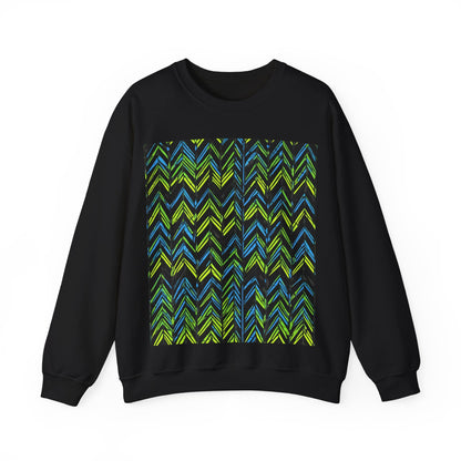 boostlete-mile-by-mile-pattern-chevron-monoline-0051 — Unisex Heavy Blend Crewneck Sweatshirt (Gildan)