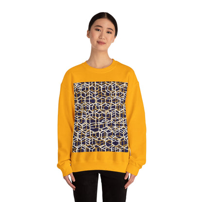 boostlete-am-crew-pattern-hex-industrial-0131 — Unisex Heavy Blend Crewneck Sweatshirt (Gildan)
