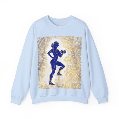 boostlete-iron-intent-scene-lunge-neon-line-art-0392 — Unisex Heavy Blend Crewneck (G18000)