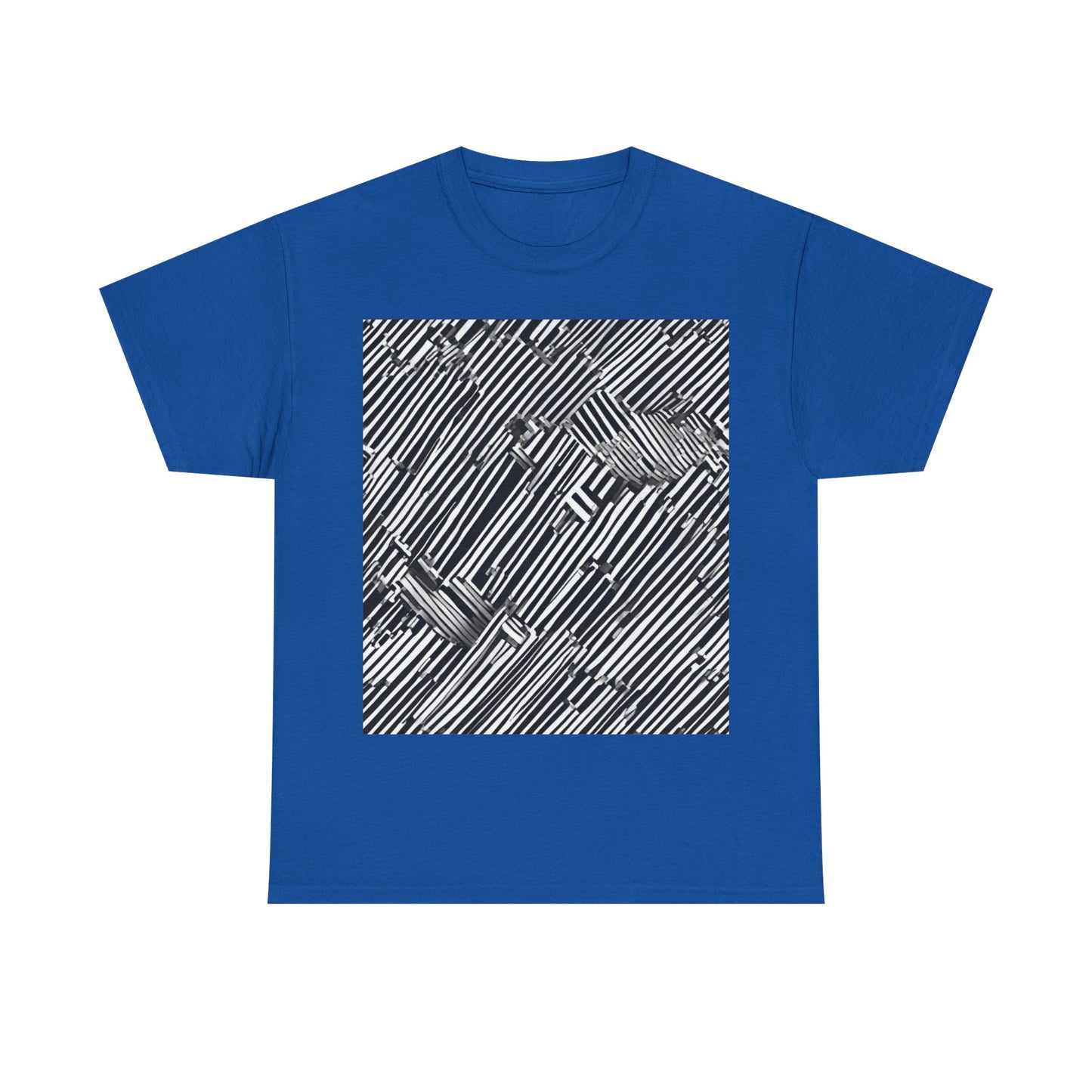boostlete-mile-by-mile-pattern-barcode-monoline-0059 — Unisex Heavy Cotton Tee (Gildan 5000)