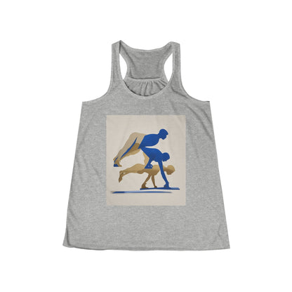 boostlete-mile-by-mile-scene-push-up-duotone-paper-0040 — Women's Flowy Racerback Tank (B+C 8800)