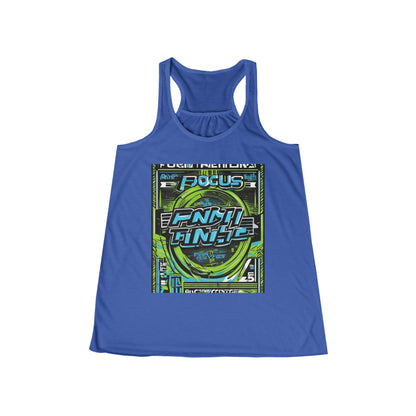boostlete-iron-intent-type-focus-finish-big-retro-0177 — Women's Flowy Racerback Tank (B+C 8800)