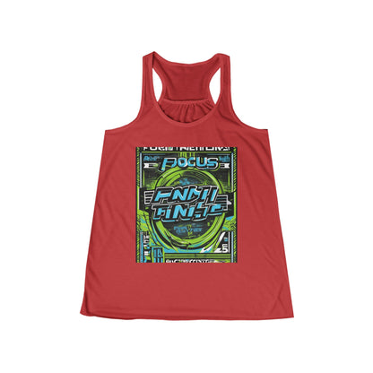 boostlete-iron-intent-type-focus-finish-big-retro-0177 — Women's Flowy Racerback Tank (B+C 8800)