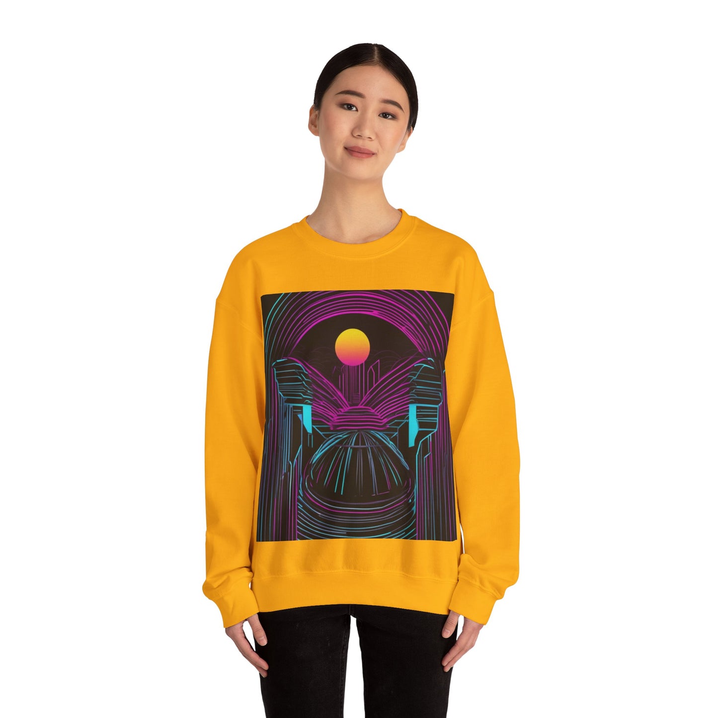 boostlete-rise-grind-icon-sunrise-motion-paper-0962 — Unisex Heavy Blend Crewneck (G18000)