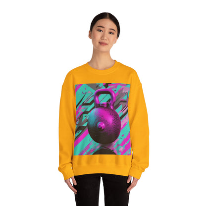 boostlete-mile-by-mile-scene-kettlebell-3d-monoline-1364 — Unisex Heavy Blend Crewneck (G18000)