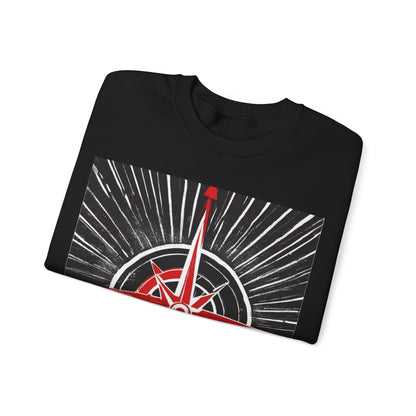 boostlete-boost-mode-icon-compass-chalk-vector-1382 — Unisex Heavy Blend Crewneck (G18000)