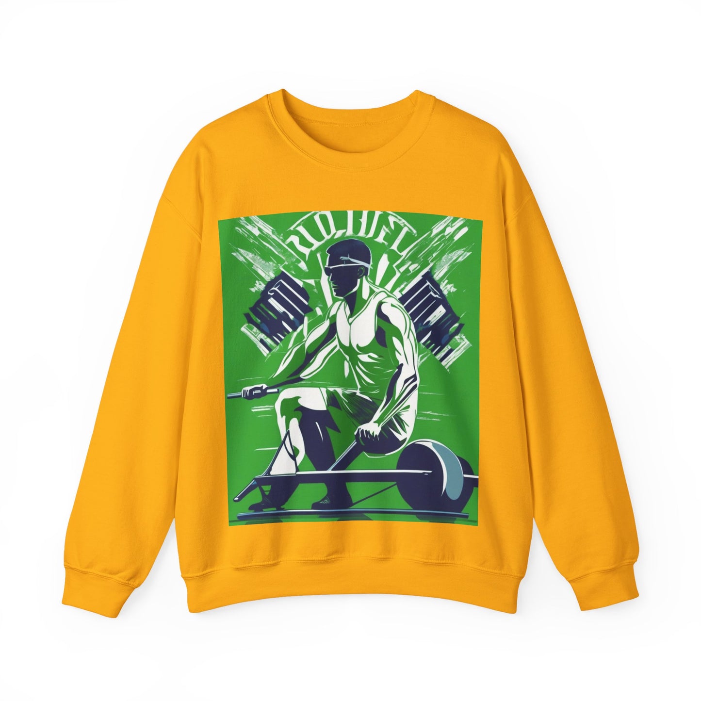 boostlete-am-crew-scene-rower-grainy-bold-0172 — Unisex Heavy Blend Crewneck Sweatshirt (Gildan)