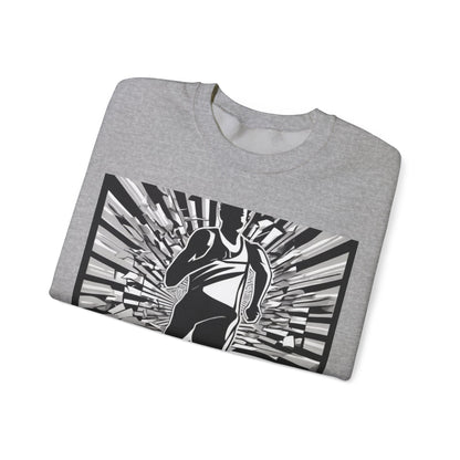 boostlete-field-day-scene-marathoner-3d-athletic-0116 — Unisex Heavy Blend Crewneck Sweatshirt (Gildan)