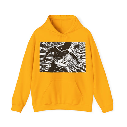 boostlete-field-day-scene-sprinter-halftone-athletic-0248 — Unisex Heavy Blend Hooded Sweatshirt (Gildan)