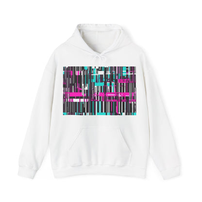 boostlete-am-crew-pattern-barcode-bold-0023 — Unisex Heavy Blend Hooded Sweatshirt (Gildan)