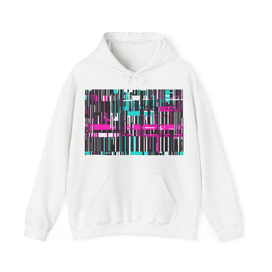 boostlete-am-crew-pattern-barcode-bold-0023 — Unisex Heavy Blend Hooded Sweatshirt (Gildan)
