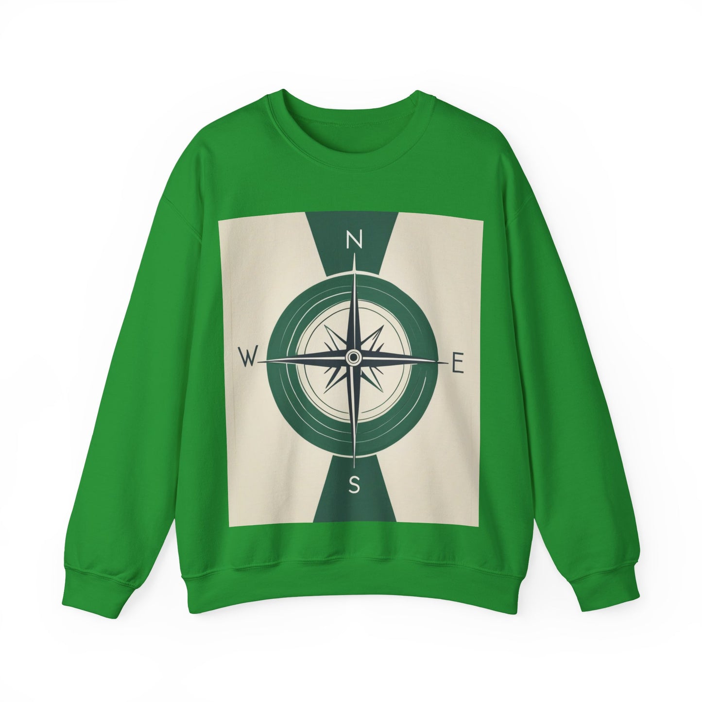 boostlete-iron-intent-icon-compass-soft-blueprint-0614 — Unisex Heavy Blend Crewneck (G18000)