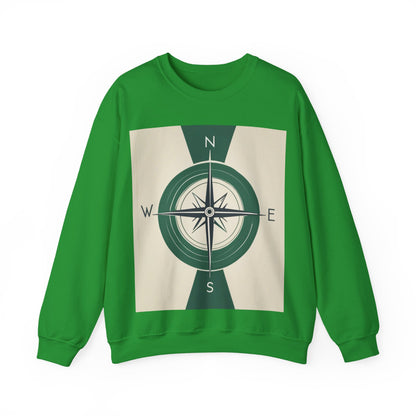boostlete-iron-intent-icon-compass-soft-blueprint-0614 — Unisex Heavy Blend Crewneck (G18000)