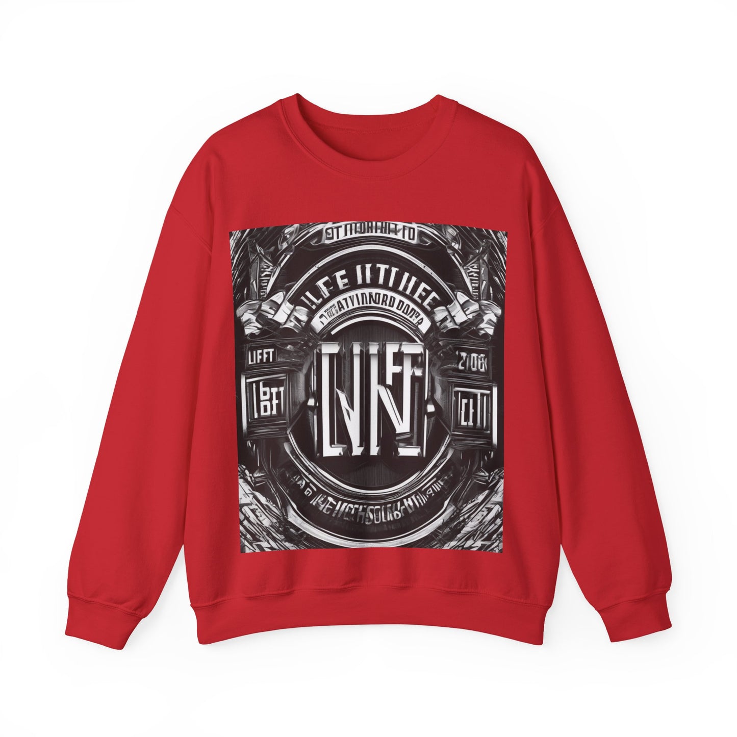 boostlete-am-crew-type-lift-the-standard-banner-engraved-0665 — Unisex Heavy Blend Crewneck (G18000)