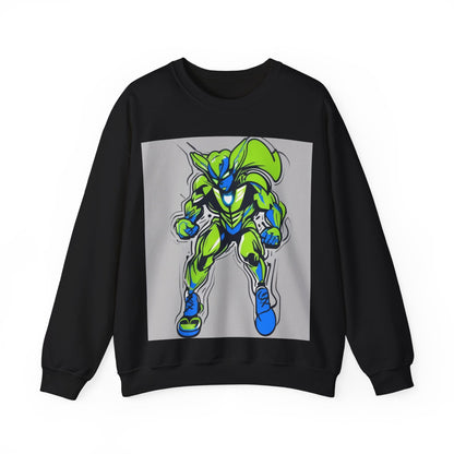 boostlete-quiet-power-type-boost-mode-on-outline-over-solid-modern-0741 — Unisex Heavy Blend Crewneck (G18000)