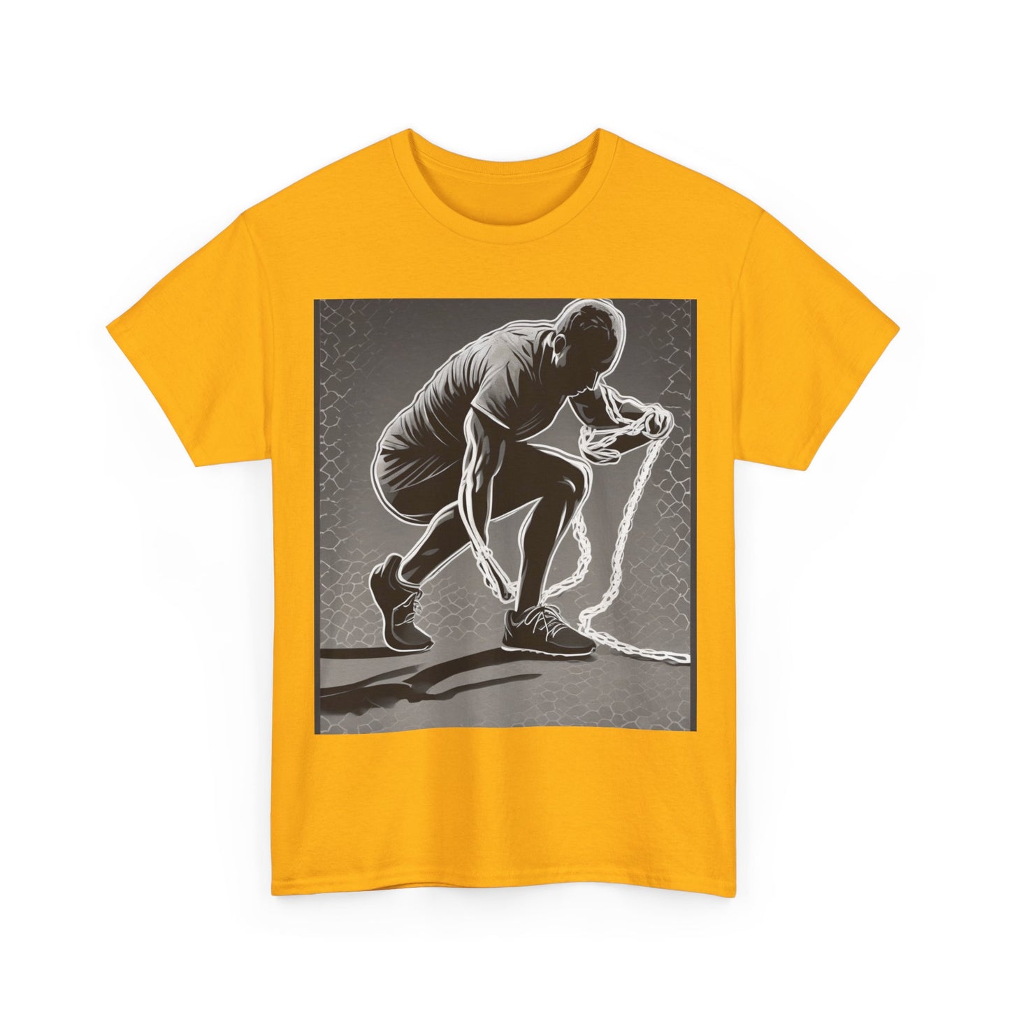 boostlete-recovery-progress-scene-runner-halftone-engraved-0068 — Unisex Heavy Cotton Tee (Gildan 5000)