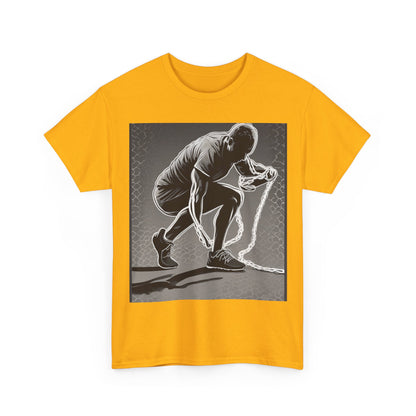 boostlete-recovery-progress-scene-runner-halftone-engraved-0068 — Unisex Heavy Cotton Tee (Gildan 5000)