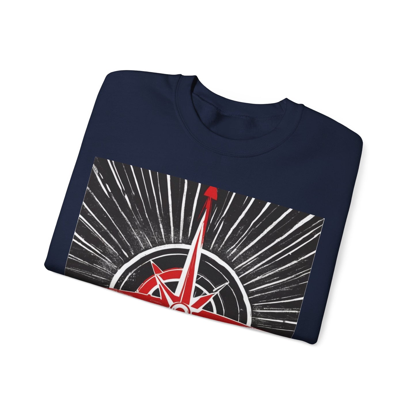 boostlete-boost-mode-icon-compass-chalk-vector-1382 — Unisex Heavy Blend Crewneck (G18000)