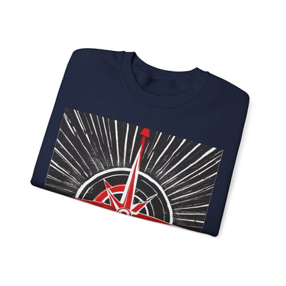 boostlete-boost-mode-icon-compass-chalk-vector-1382 — Unisex Heavy Blend Crewneck (G18000)