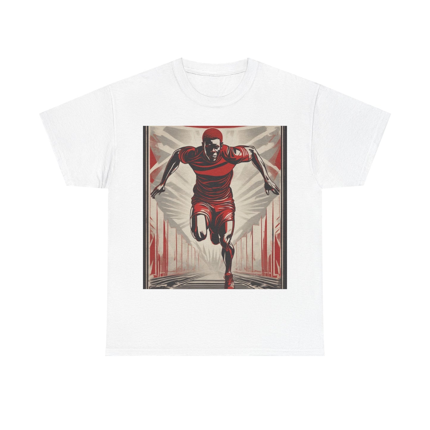 boostlete-am-crew-scene-sprinter-outline-athletic-0228 — Unisex Heavy Cotton Tee (Gildan 5000)