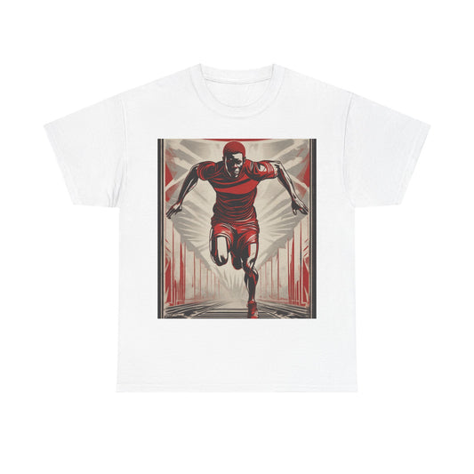 boostlete-am-crew-scene-sprinter-outline-athletic-0228 — Unisex Heavy Cotton Tee (Gildan 5000)