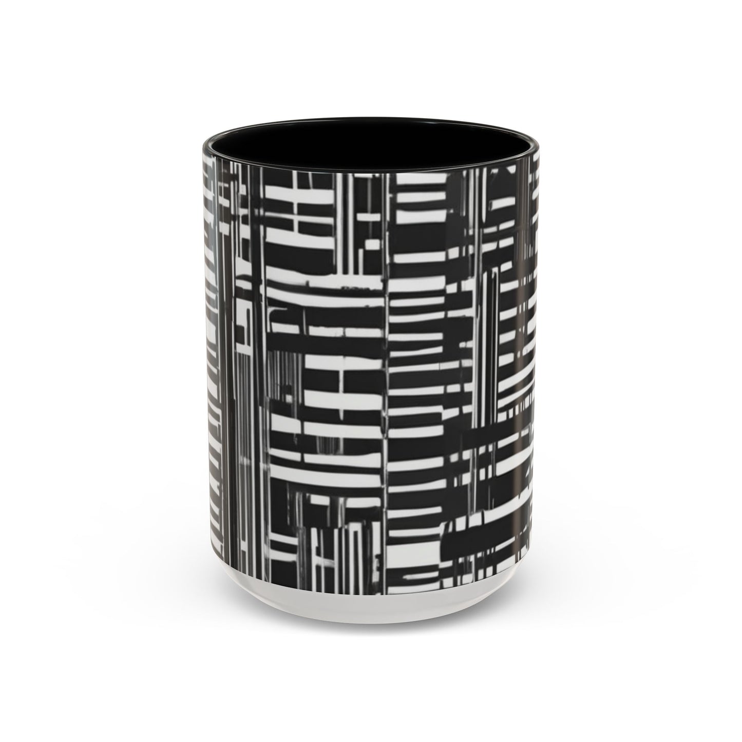 boostlete-iron-intent-pattern-barcode-line-art-0599 — Accent Mug 11/15oz
