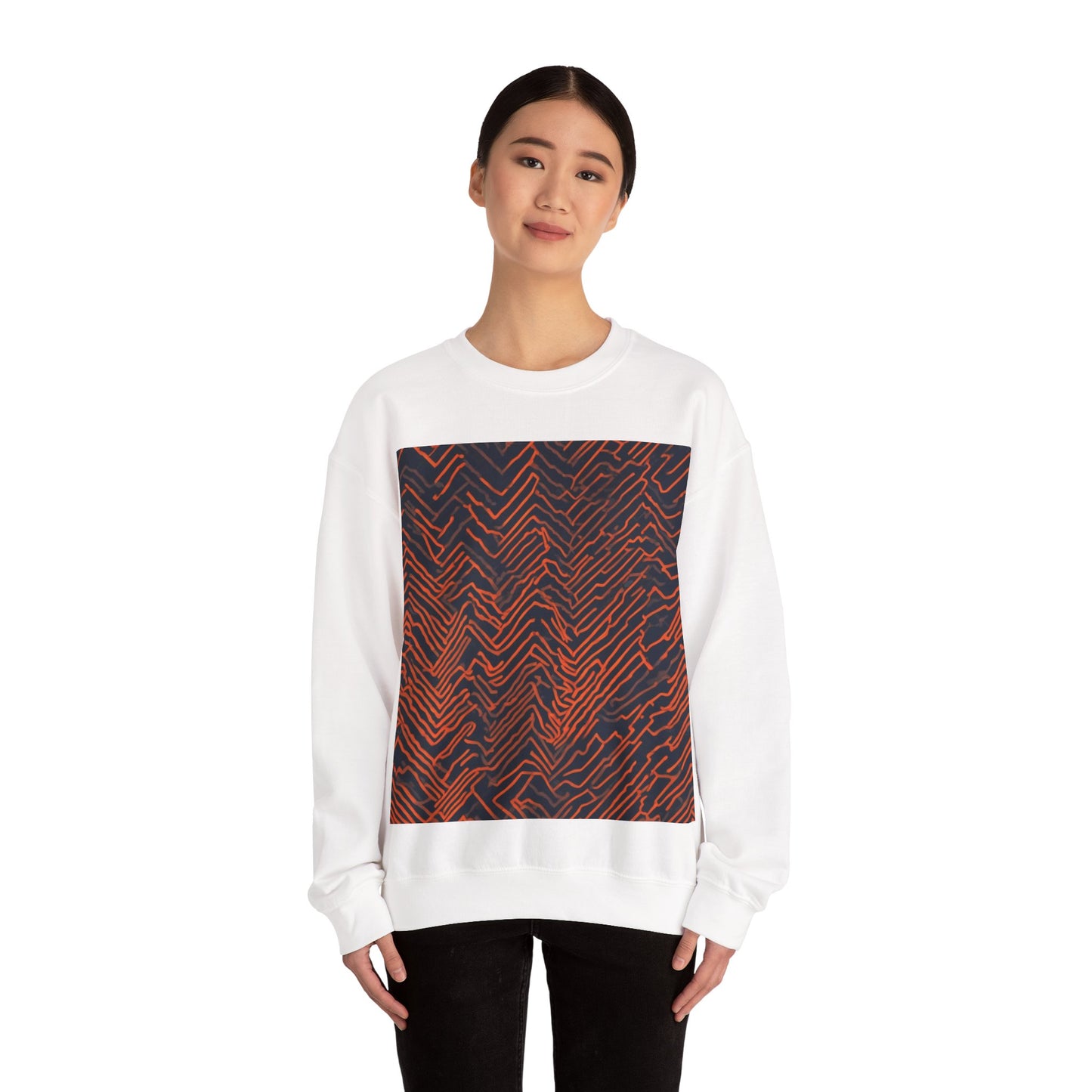 boostlete-field-day-pattern-ekg-modern-0087 — Unisex Heavy Blend Crewneck Sweatshirt (Gildan)