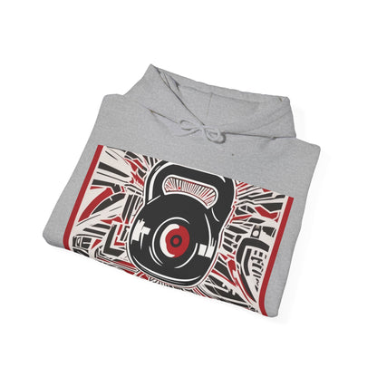 boostlete-recovery-progress-icon-kettlebell-outline-industrial-0366 — Unisex Heavy Blend Hooded Sweatshirt (Gildan)