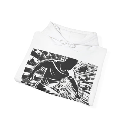 boostlete-field-day-scene-sprinter-halftone-athletic-0248 — Unisex Heavy Blend Hooded Sweatshirt (Gildan)