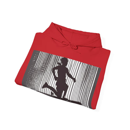 boostlete-am-crew-scene-hurdler-halftone-badge-0956 — Unisex Heavy Blend Hoodie (G18500)