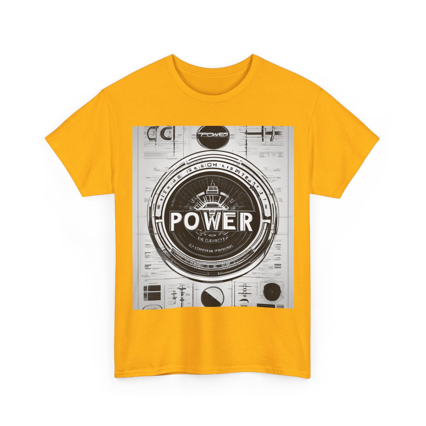 boostlete-boost-mode-type-power-in-quiet-badge-blueprint-0245 — Unisex Heavy Cotton Tee (Gildan 5000)