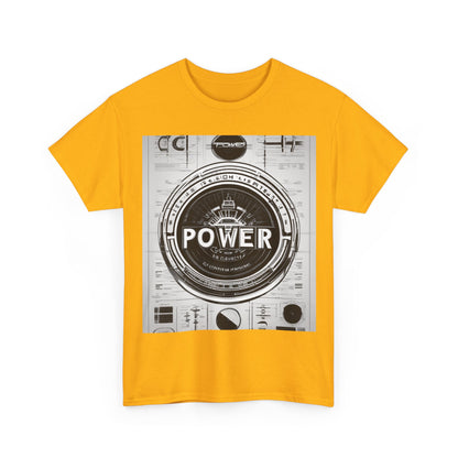 boostlete-boost-mode-type-power-in-quiet-badge-blueprint-0245 — Unisex Heavy Cotton Tee (Gildan 5000)