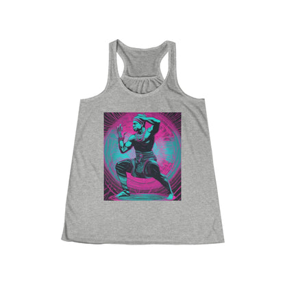 boostlete-rise-grind-scene-yogi-motion-line-art-0240 — Women's Flowy Racerback Tank (B+C 8800)