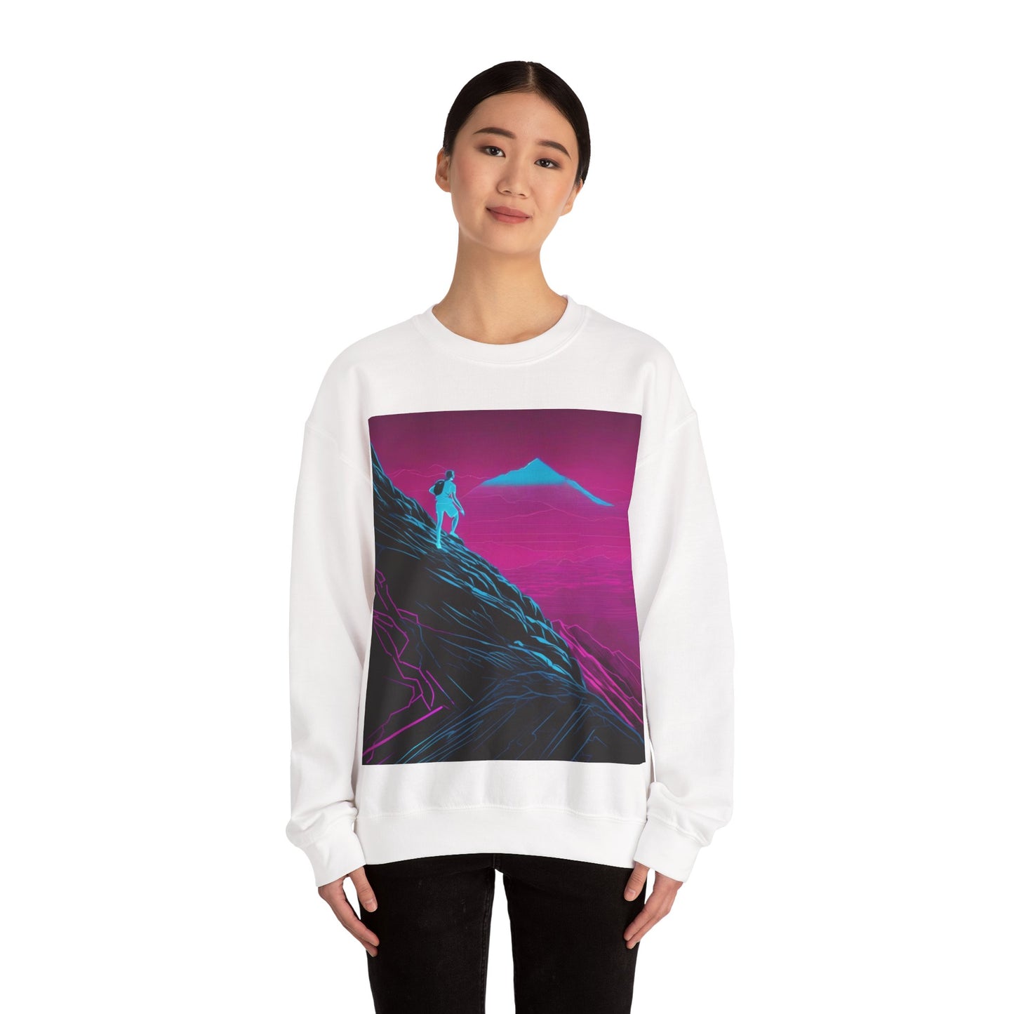 boostlete-boost-mode-scene-trail-neon-blueprint-0832 — Unisex Heavy Blend Crewneck (G18000)