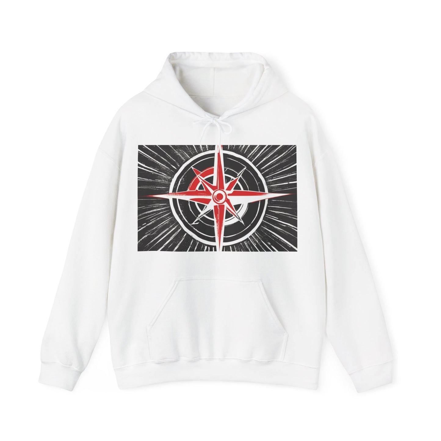 boostlete-boost-mode-icon-compass-chalk-vector-1382 — Unisex Heavy Blend Hoodie (G18500)