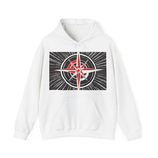 boostlete-boost-mode-icon-compass-chalk-vector-1382 — Unisex Heavy Blend Hoodie (G18500)