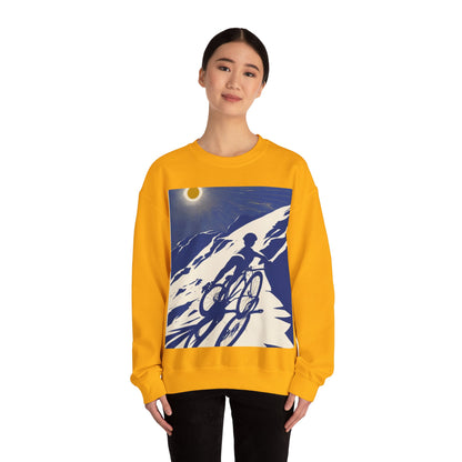 boostlete-am-crew-scene-cyclist-offset-bold-0008 — Unisex Heavy Blend Crewneck Sweatshirt (Gildan)