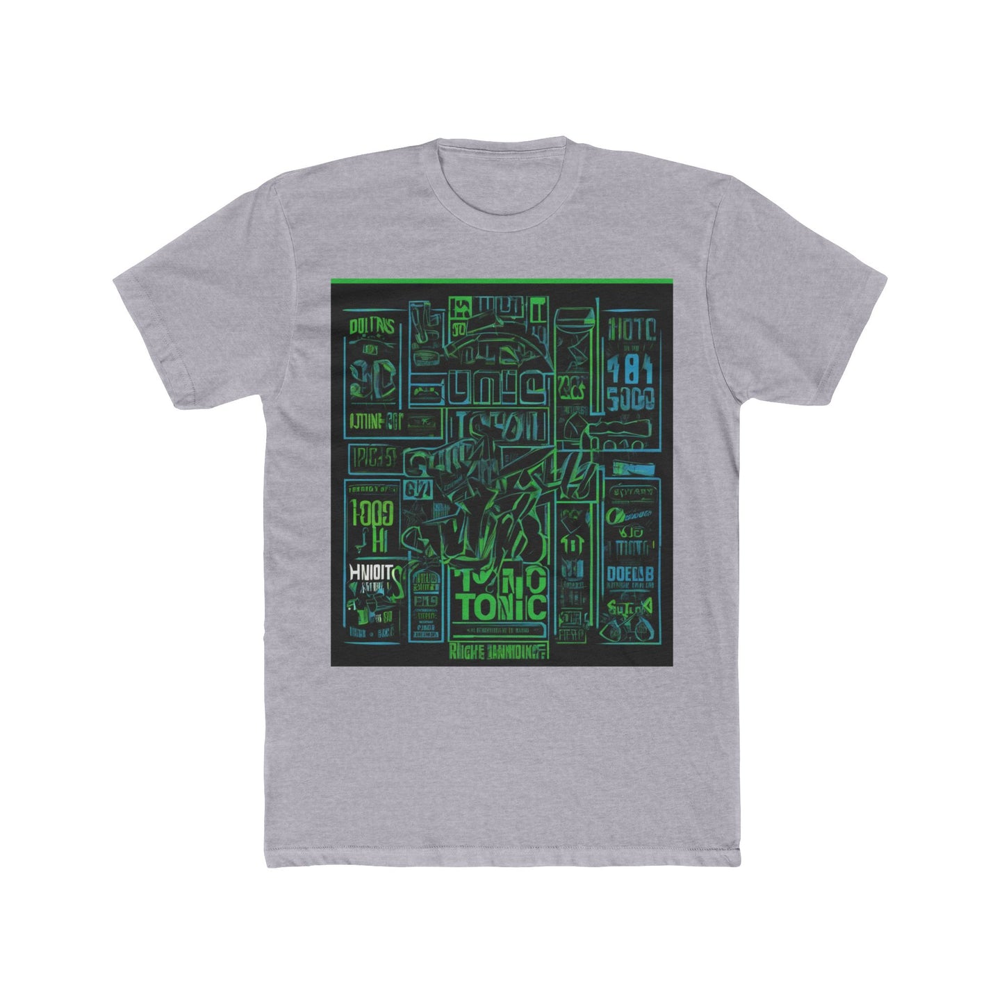 boostlete-field-day-type-gym-tonic-h2o-outline-over-solid-geometric-0249 — Unisex Cotton Crew Tee (NL 3600)