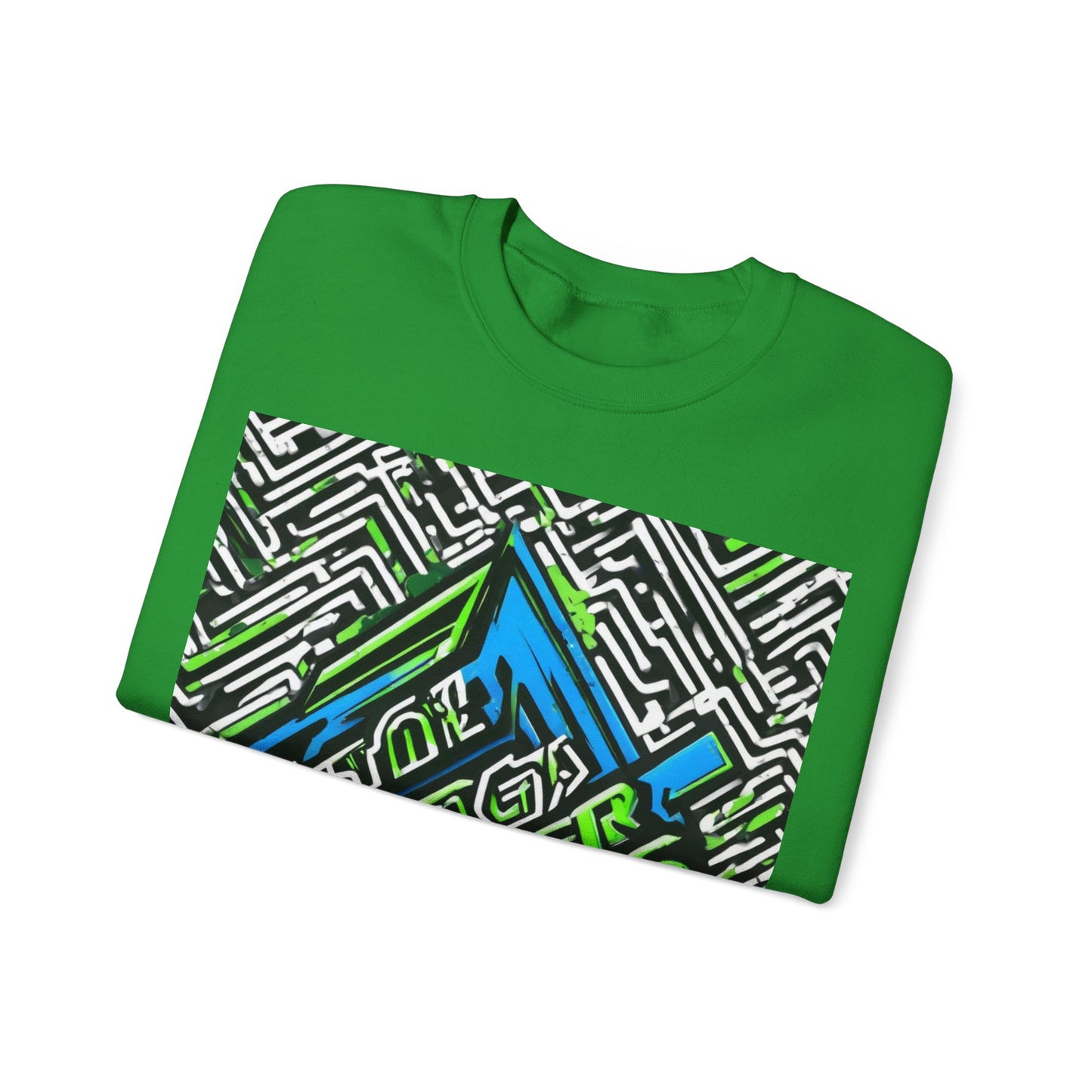 boostlete-am-crew-type-stronger-signals-diagonal-badge-1077 — Unisex Heavy Blend Crewneck (G18000)