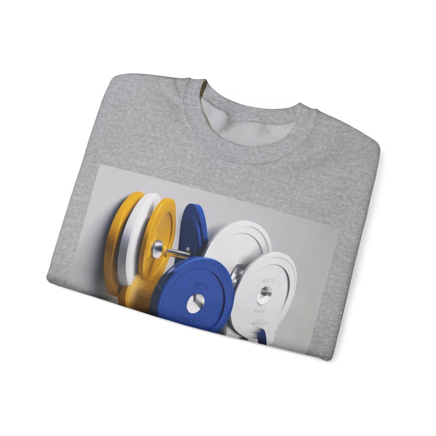 boostlete-field-day-icon-barbell-offset-geometric-0150 — Unisex Heavy Blend Crewneck Sweatshirt (Gildan)