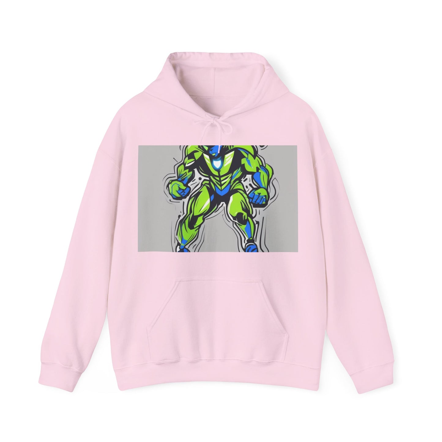 boostlete-quiet-power-type-boost-mode-on-outline-over-solid-modern-0741 — Unisex Heavy Blend Hoodie (G18500)