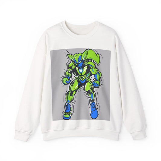 boostlete-quiet-power-type-boost-mode-on-outline-over-solid-modern-0741 — Unisex Heavy Blend Crewneck (G18000)