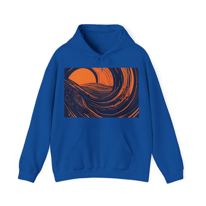 boostlete-rise-grind-icon-sunrise-speed-line-art-0202 — Unisex Heavy Blend Hooded Sweatshirt (Gildan)